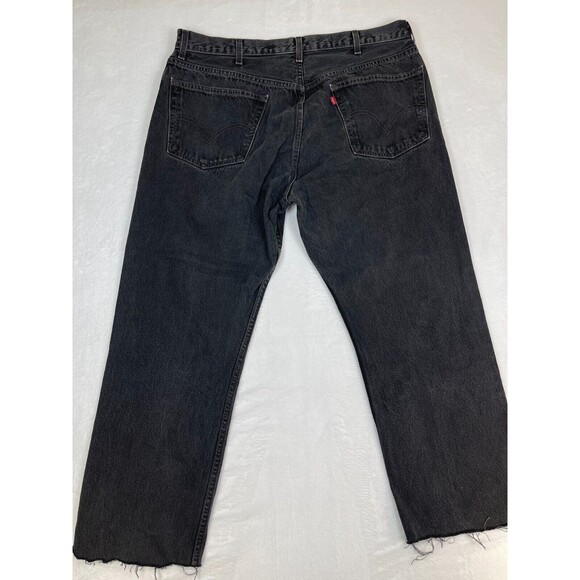 Levis 505 Jeans Mens Size 40x32 actual 38x28  Black Regular Fit Straight Leg - Picture 4 of 16
